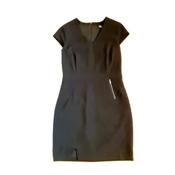 Marc New York Black Midi V Sheath Dress Size 6 - Picture 7 of 10